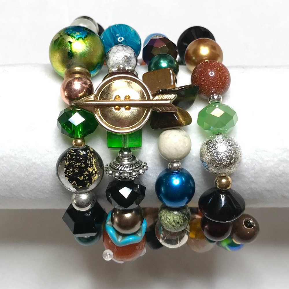 Handmade Bracelet with Vintage and Modern Elements (NB82-5H) New Without Tags - Picture 3 of 9